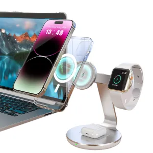 عرض رائع شاحن لاسلكي مغناطيسي 15 واط 3 في . Great Offer 15W Magnetic Wireless Charger 3 in 1 Fast