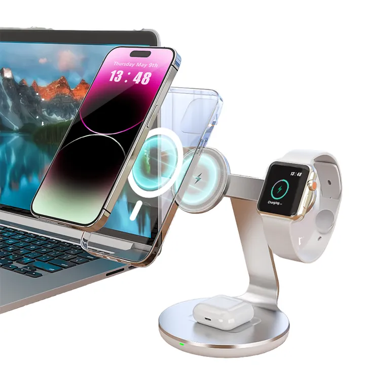 عرض رائع شاحن لاسلكي مغناطيسي 15 واط 3 في . Great Offer 15W Magnetic Wireless Charger 3 in 1 Fast