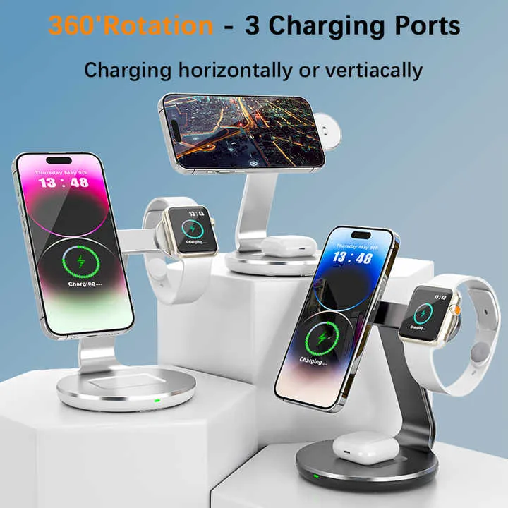 عرض رائع شاحن لاسلكي مغناطيسي 15 واط 3 في . Great Offer 15W Magnetic Wireless Charger 3 in 1 Fast