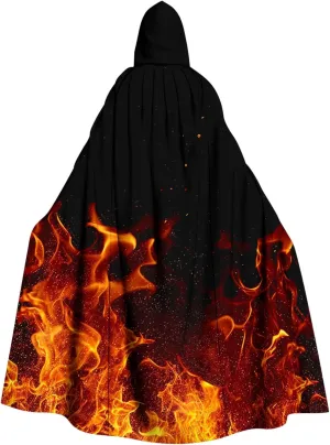 2025 Hot New Flame Capelet Renaissance Women and Men Retro Halloween Ponchos Gothic Hooded Cloak Robes Capelet Shawl