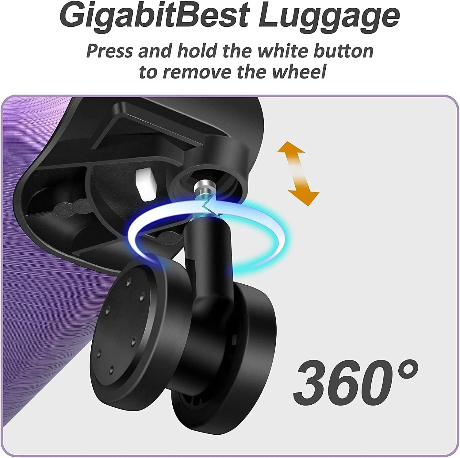 24 Inch Luggage, Lightweight ABS PC Hard Shell Suitcases with TSA Lock, 24 Inch Checked Luggage with Spinner Wheels (Futuristic Purple)