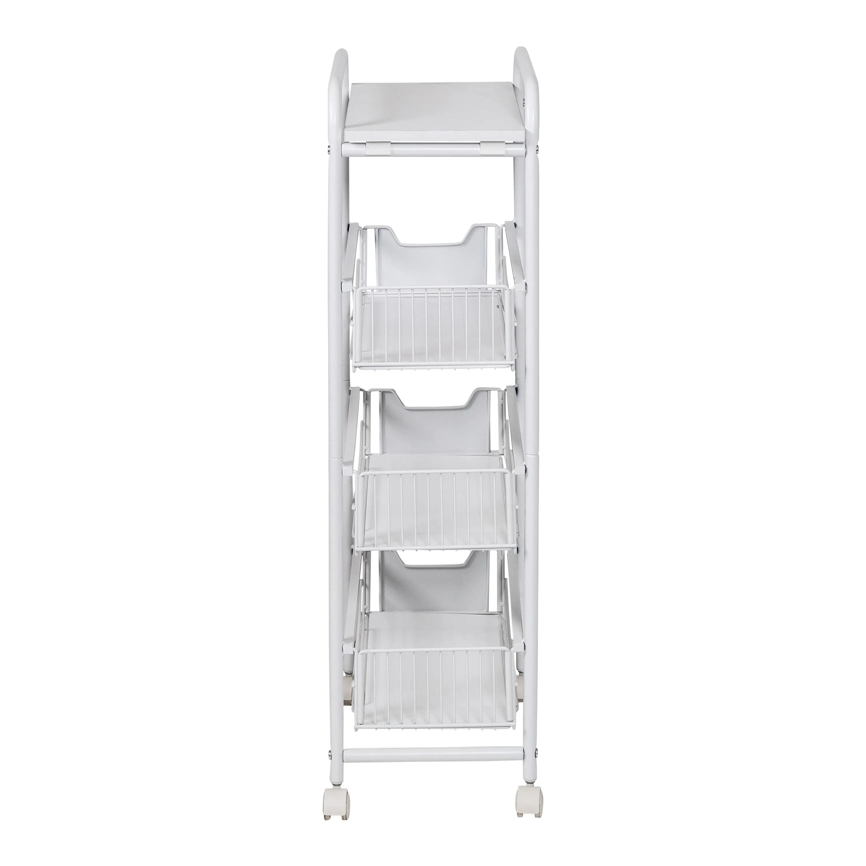 4-Tier Slim Rolling Cart with Drawers