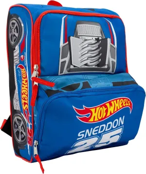 AI ACCESSORY INNOVATIONS Hot Wheels Blue Sneddon #25 Twinduction Race Car Shaped 14 Mini Backpack, Kids School Bag, Blue