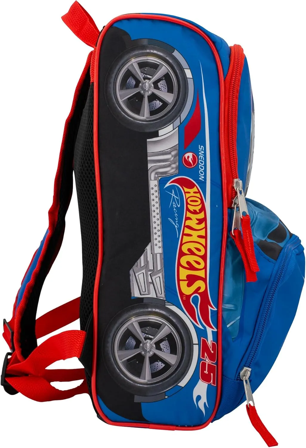 AI ACCESSORY INNOVATIONS Hot Wheels Blue Sneddon #25 Twinduction Race Car Shaped 14 Mini Backpack, Kids School Bag, Blue