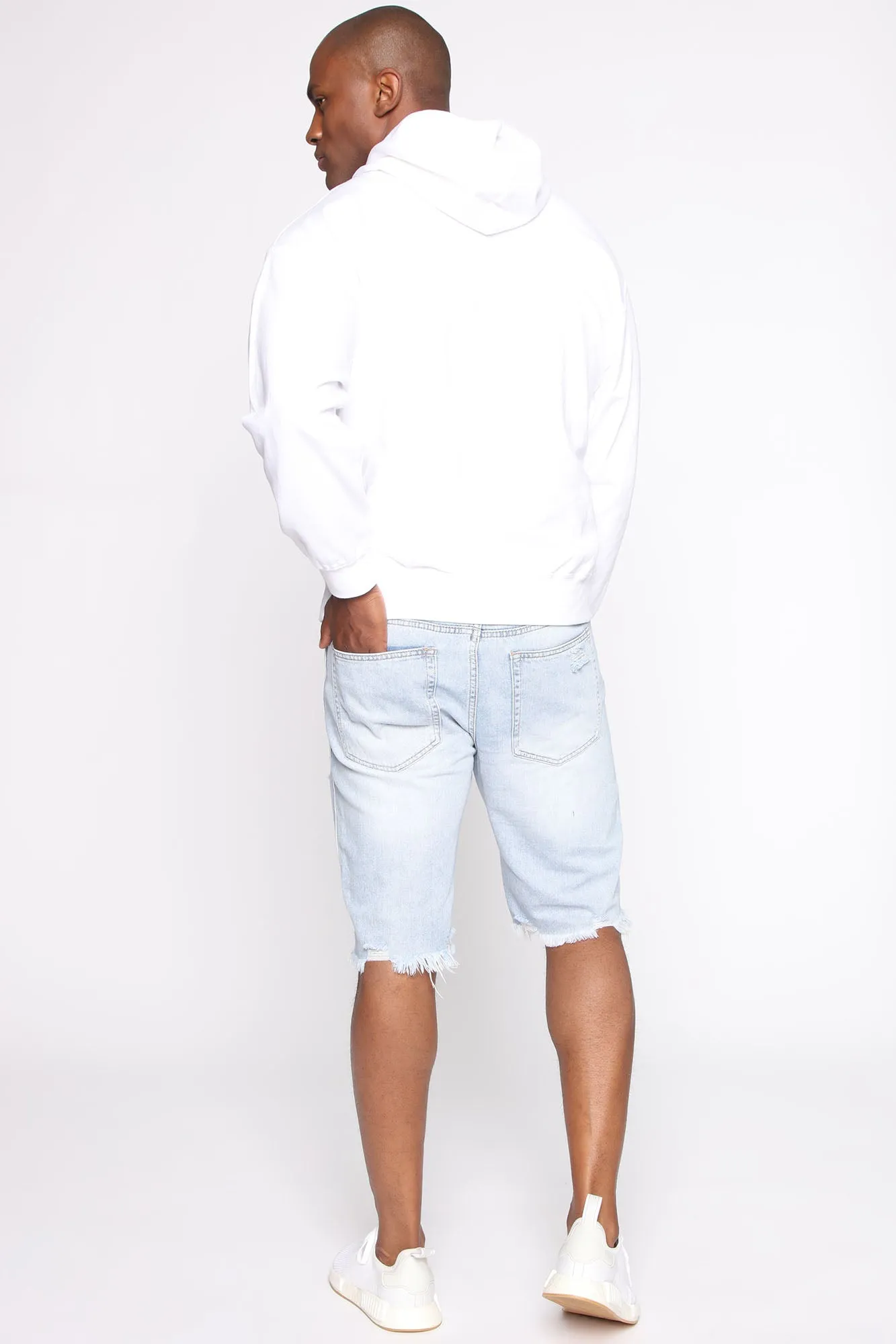All Tied Up Distressed Short - Light Wash