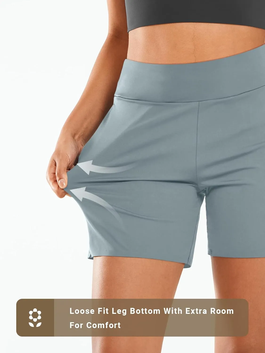 ALLZERO Feel Fit Women's Bermuda Shorts 6" with Zip Pockets High Waisted Yoga Shorts Athletic Running Workout