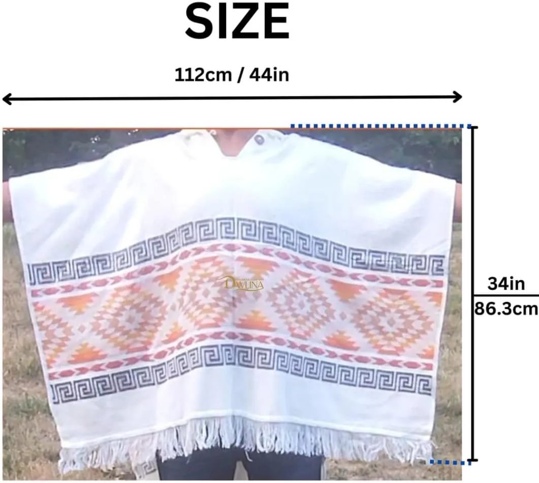 Alpaca Wool Poncho Hooded - Lightweight, Breathable, Hypoallergenic and Non-Itchy. Warm and Soft Wool Poncho