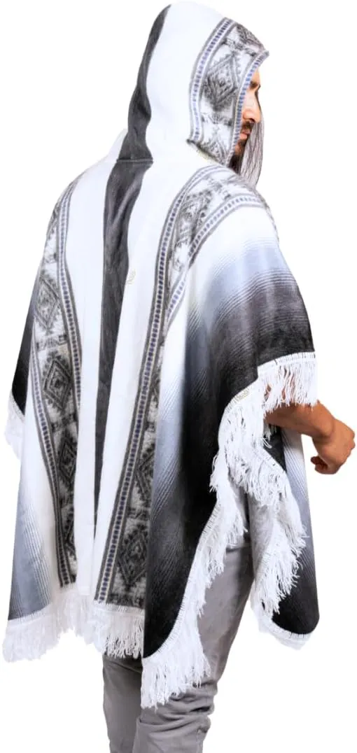 Alpaca Wool Poncho Hooded - Lightweight, Breathable, Hypoallergenic and Non-Itchy. Warm and Soft Wool Poncho