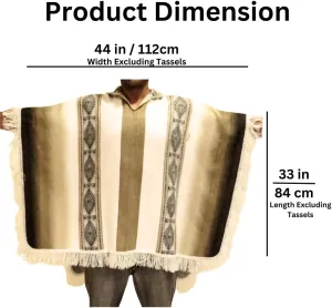 Alpaca Wool Poncho Hooded - Lightweight, Breathable, Hypoallergenic and Non-Itchy. Warm and Soft Wool Poncho