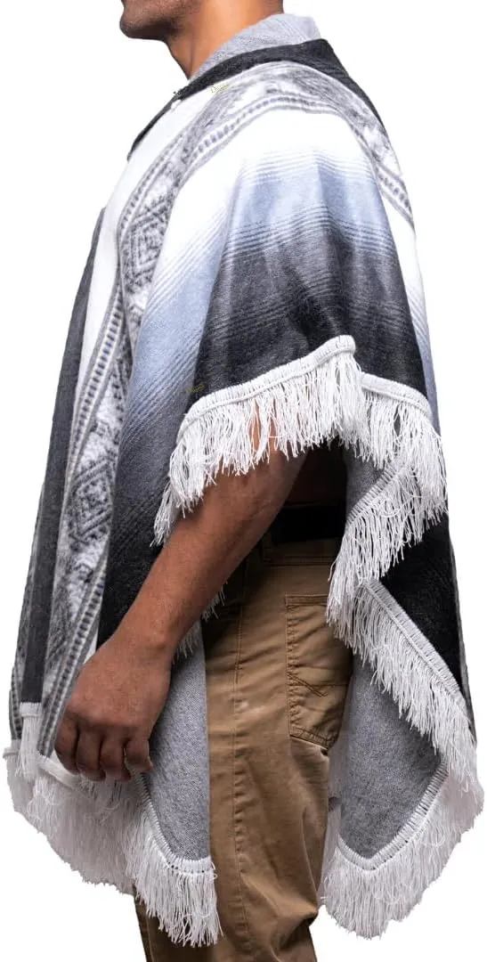 Alpaca Wool Poncho Hooded - Lightweight, Breathable, Hypoallergenic and Non-Itchy. Warm and Soft Wool Poncho