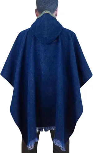 Alpaca Wool Poncho Hooded - Thick, Breathable, Hypoallergenic and Non-Itchy. Warm and Soft Wool Poncho