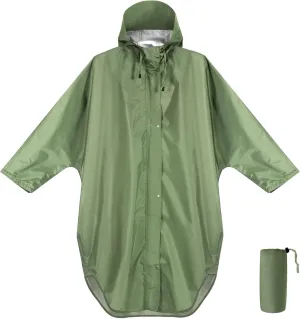 ANYOO Waterproof Rain Poncho for adults Lightweight Reusable Hiking Hooded Coat Jacket for Outdoor Activities