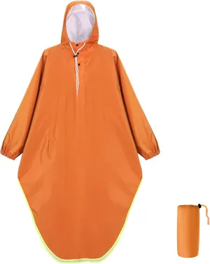 ANYOO Waterproof Rain Poncho for adults Lightweight Reusable Hiking Hooded Coat Jacket for Outdoor Activities