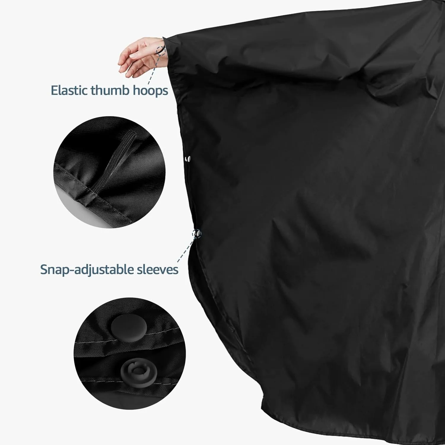 ANYOO Waterproof Rain Poncho Lightweight Reusable Hiking Hooded Coat Jacket for Outdoor Activities