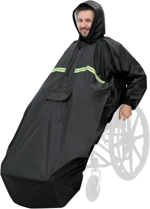 ANYOO Wheelchair Waterproof Poncho with Hood Reusable Cover Lightweight Poncho Cloak perfect for Adult