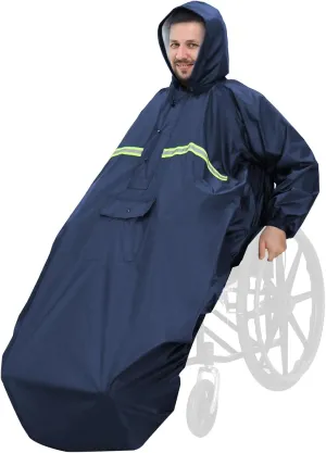ANYOO Wheelchair Waterproof Poncho with Hood Reusable Cover Lightweight Poncho Cloak perfect for Adult