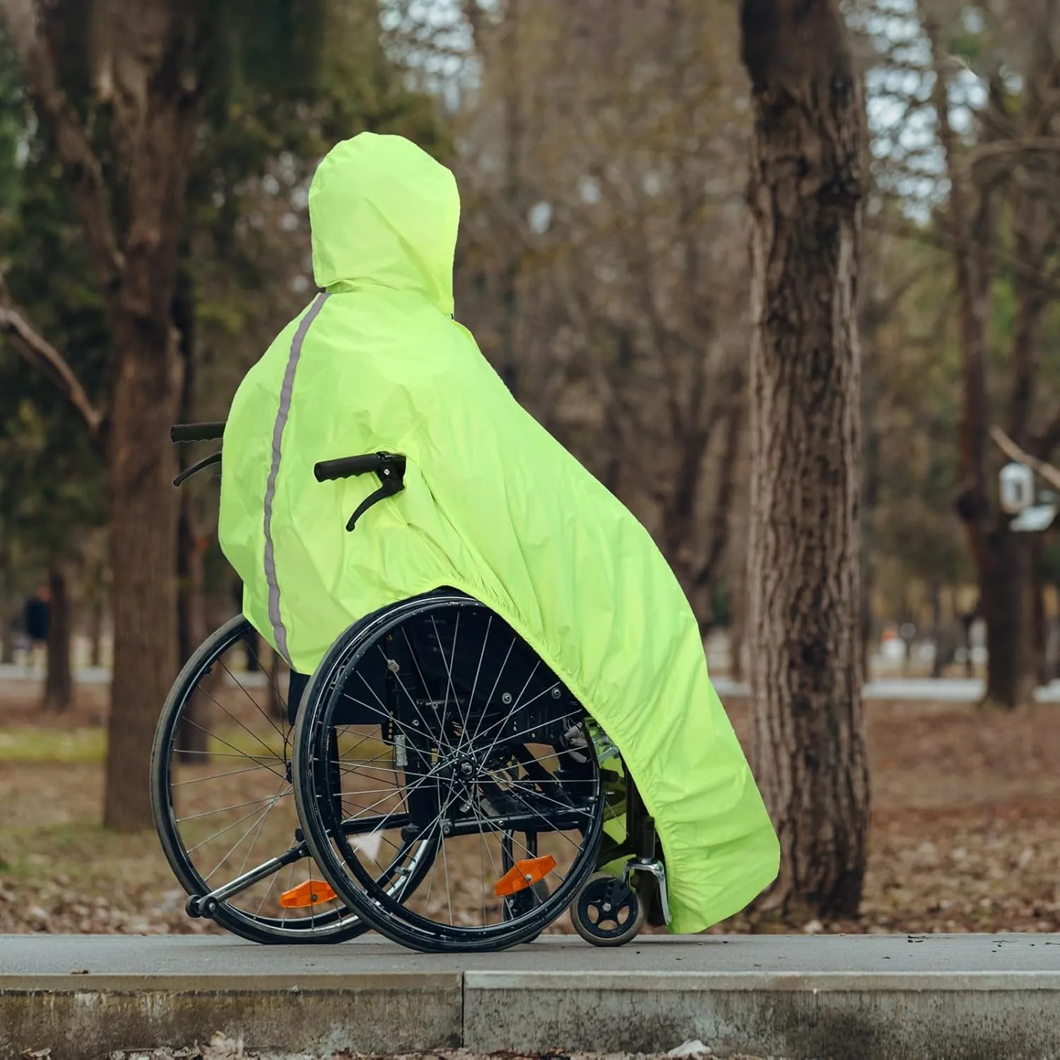 ANYOO Wheelchair Waterproof Poncho with Hood Reusable Cover Lightweight Poncho Cloak perfect for Adult