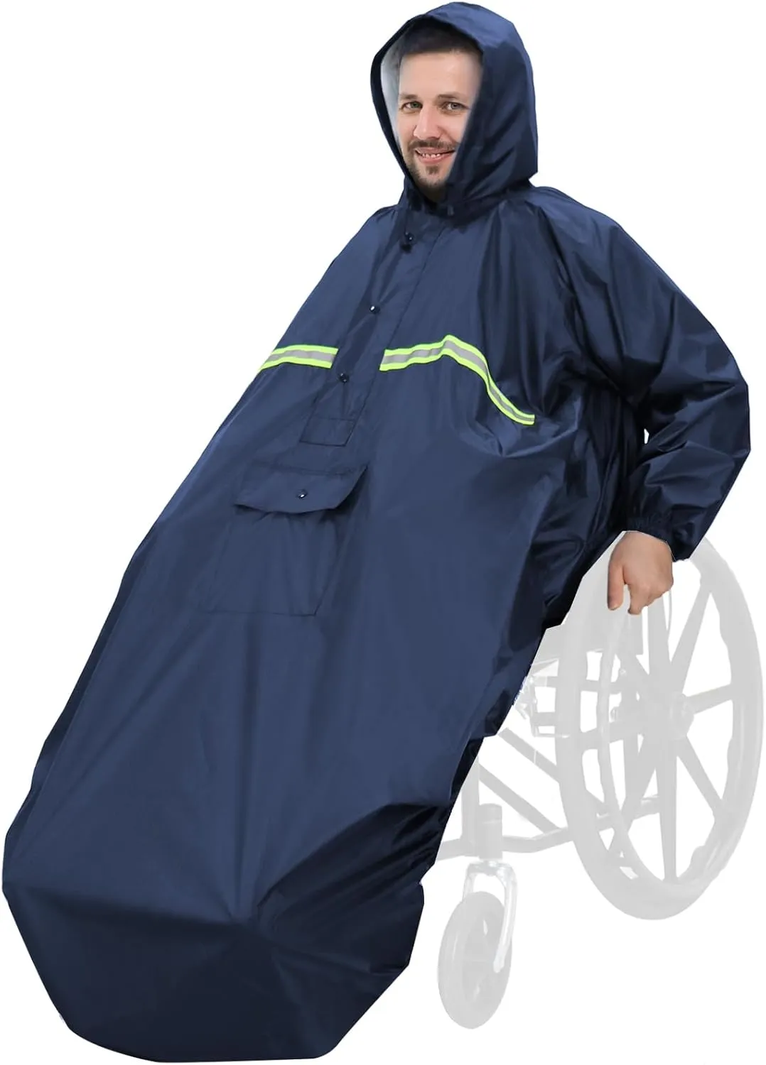 ANYOO Wheelchair Waterproof Poncho with Hood Reusable Cover Lightweight Poncho Cloak perfect for Adult