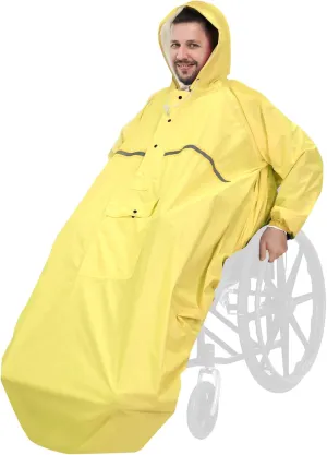ANYOO Wheelchair Waterproof Poncho with Hood Reusable Cover Lightweight Poncho Cloak perfect for Adult