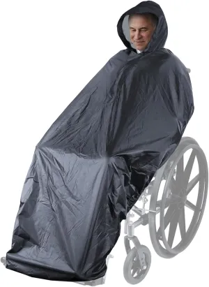 ANYOO Wheelchair Waterproof Poncho with Hood Reusable Cover Lightweight Poncho Cloak perfect for Adult