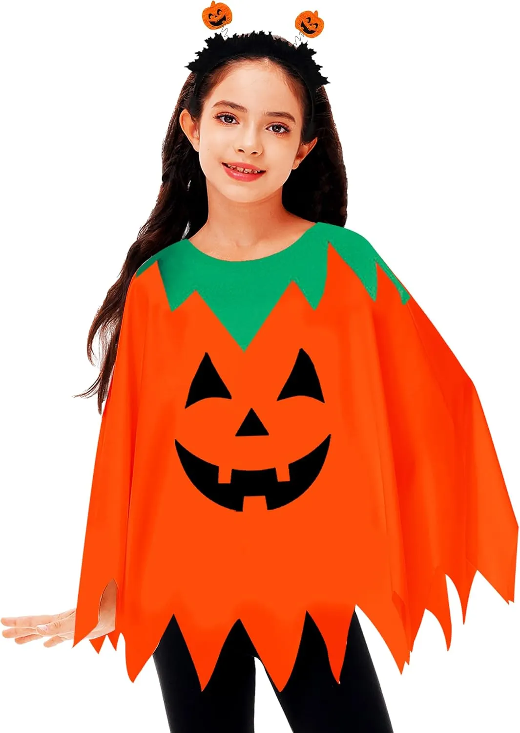 AOBUTE Kids Halloween Poncho Pumpkin Ghost Cape Outfits