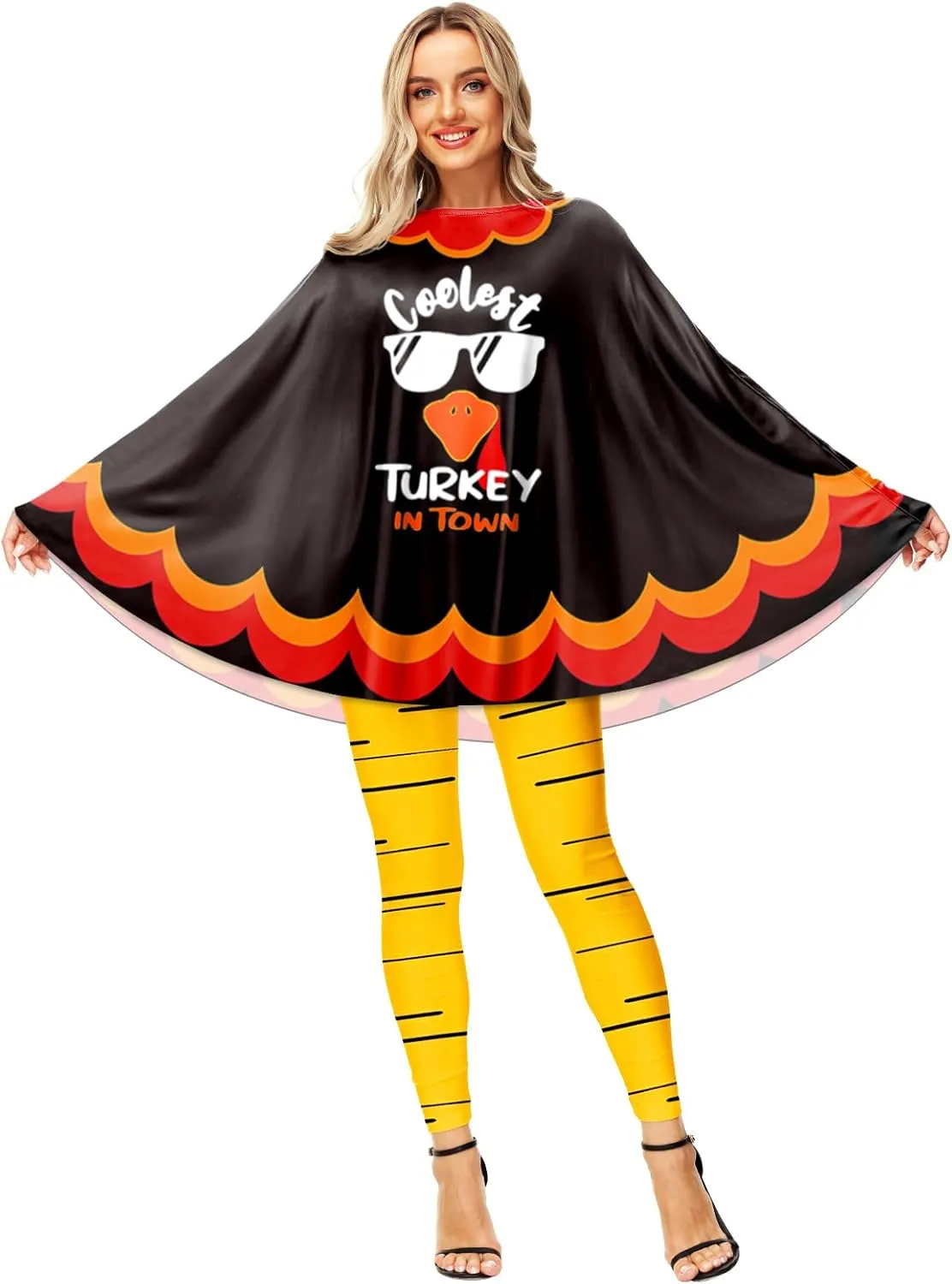 AOBUTE Women Christmas Poncho Xmas Outfit Party Costume Cloak