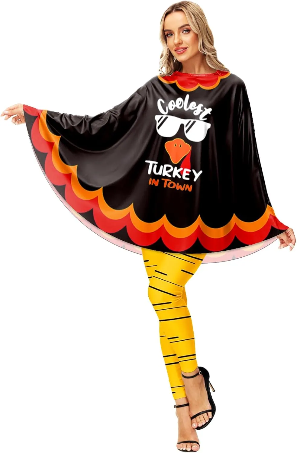 AOBUTE Women Christmas Poncho Xmas Outfit Party Costume Cloak