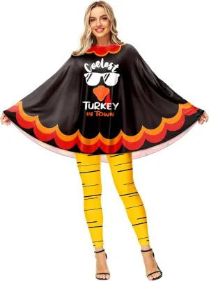 AOBUTE Women Christmas Poncho Xmas Outfit Party Costume Cloak
