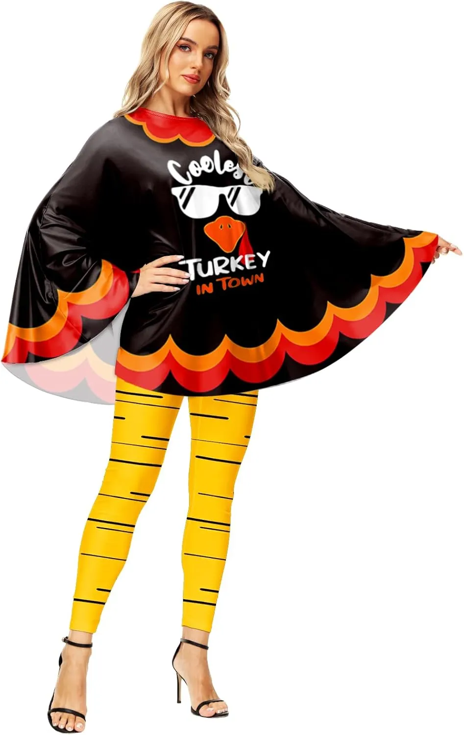 AOBUTE Women Christmas Poncho Xmas Outfit Party Costume Cloak