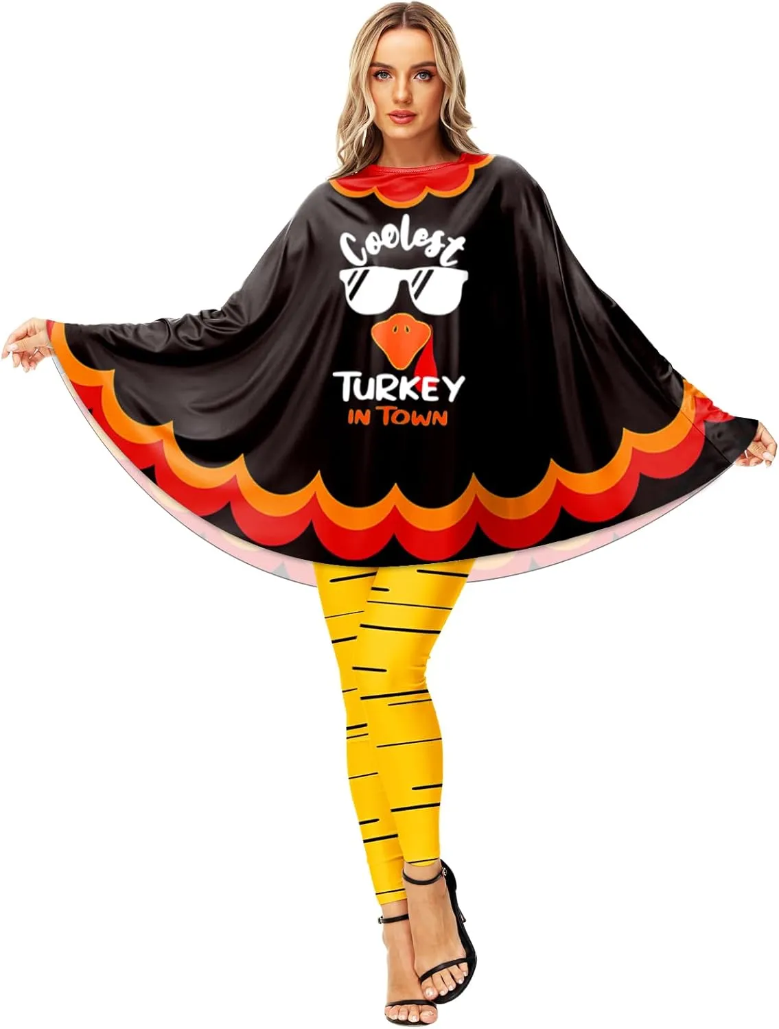 AOBUTE Women Christmas Poncho Xmas Outfit Party Costume Cloak