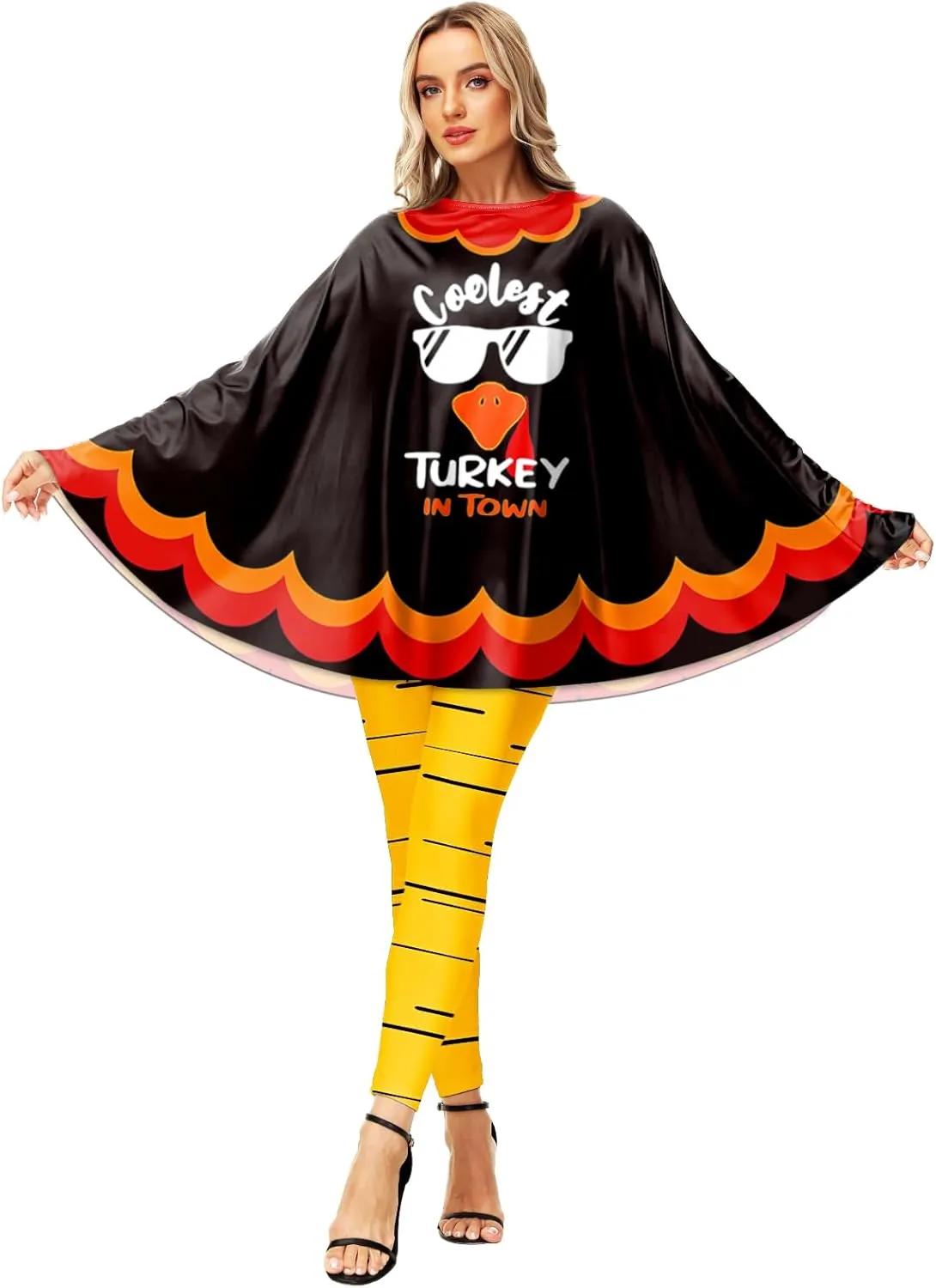 AOBUTE Women Christmas Poncho Xmas Outfit Party Costume Cloak