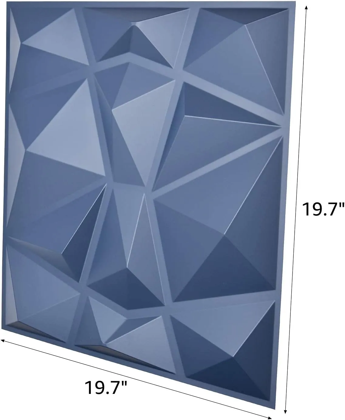 Art3d 3D Wall Panels Blue Diamond Design 12Pack Matt Blue