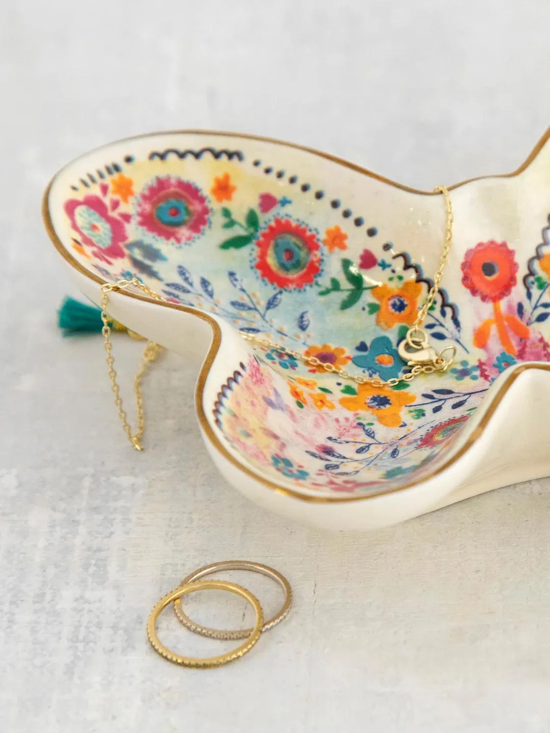 Artsy Ceramic Trinket Dish - Butterfly