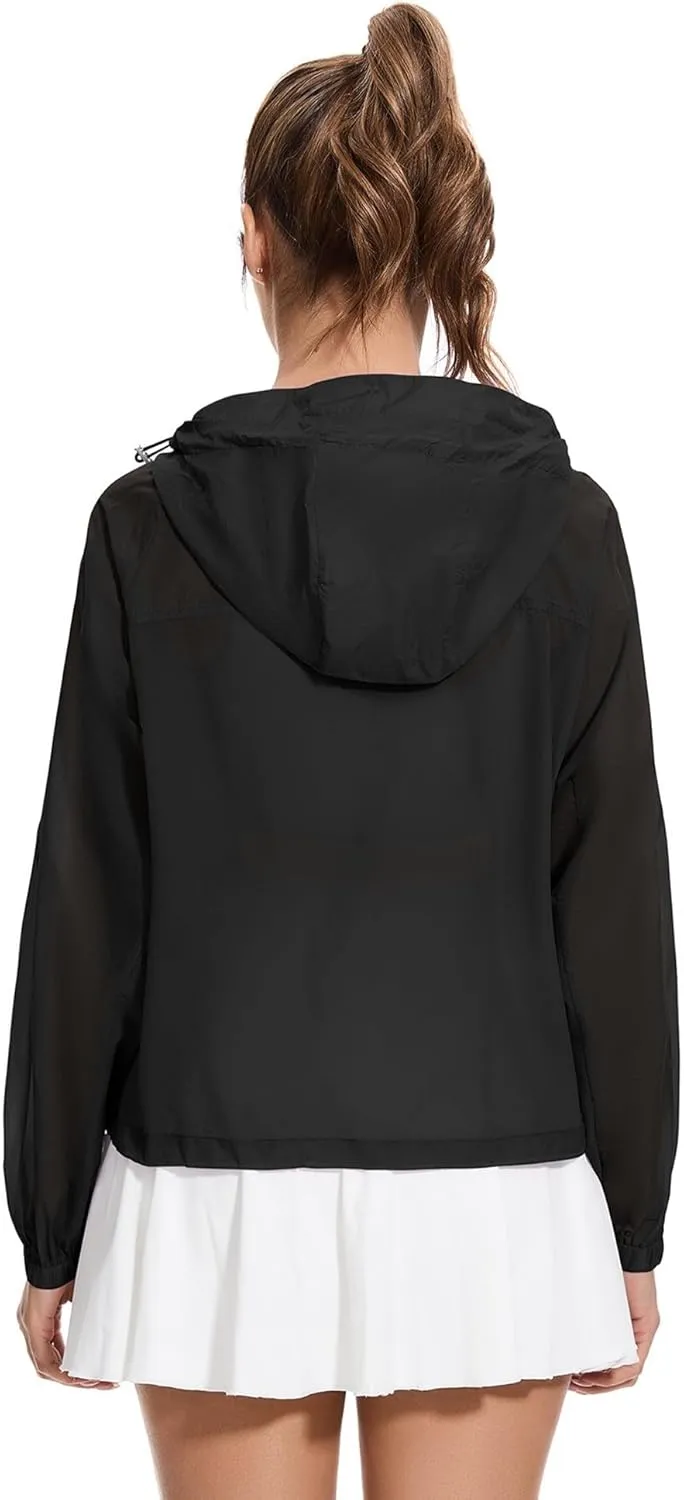 Avoogue Women's UPF 50  Sun Protection UV Jacket Full Zip Lightweight Jacket Athletic Workout Hoodie