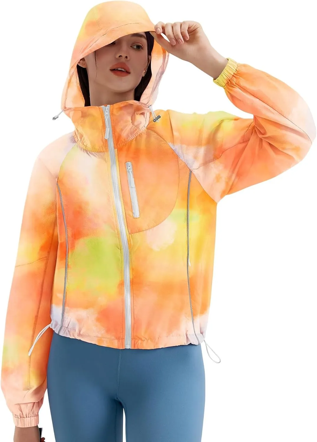 Avoogue Women's UPF 50  Sun Protection UV Jacket Full Zip Lightweight Jacket Athletic Workout Hoodie