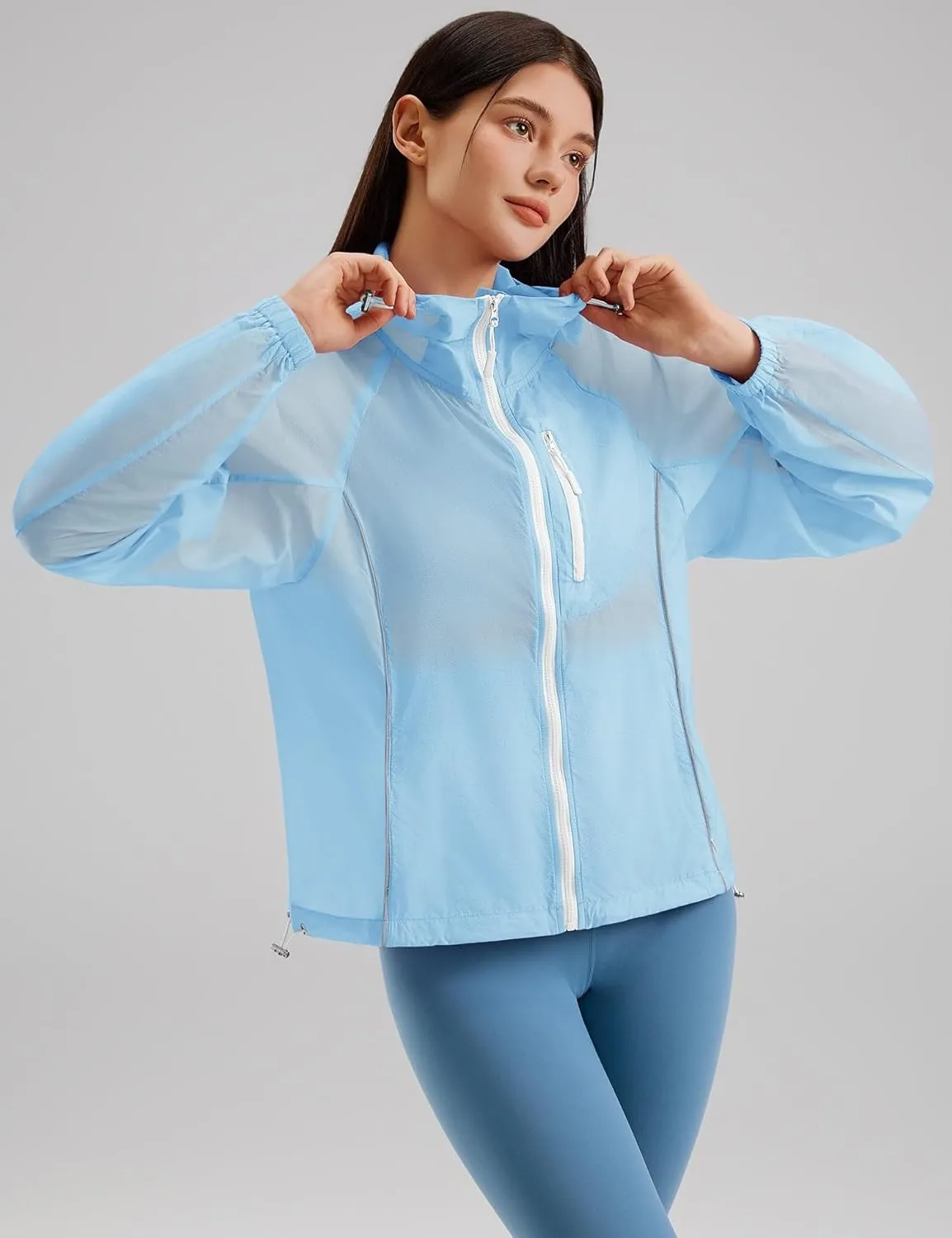 Avoogue Women's UPF 50  Sun Protection UV Jacket Full Zip Lightweight Jacket Athletic Workout Hoodie