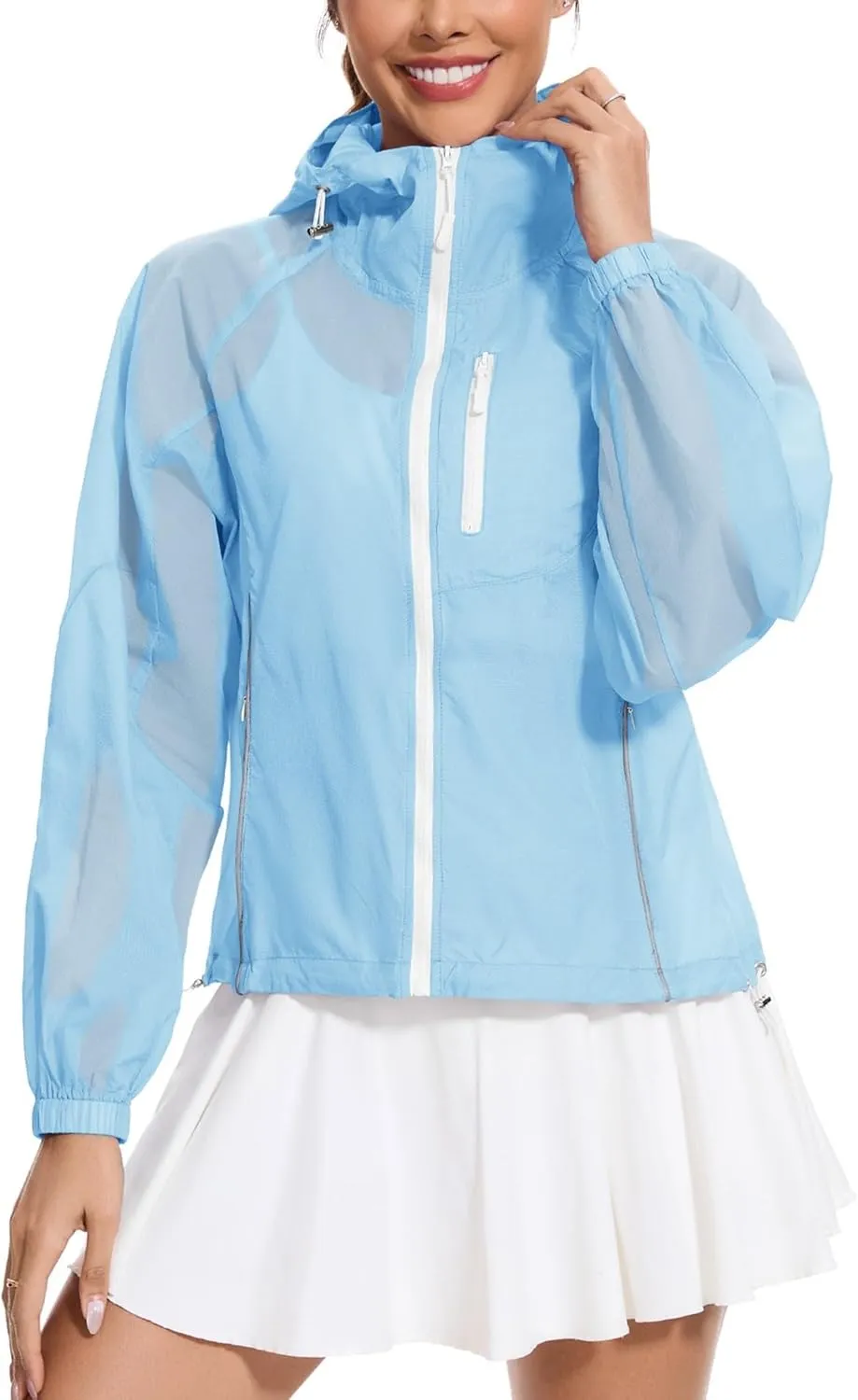 Avoogue Women's UPF 50  Sun Protection UV Jacket Full Zip Lightweight Jacket Athletic Workout Hoodie