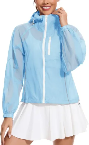 Avoogue Women's UPF 50  Sun Protection UV Jacket Full Zip Lightweight Jacket Athletic Workout Hoodie