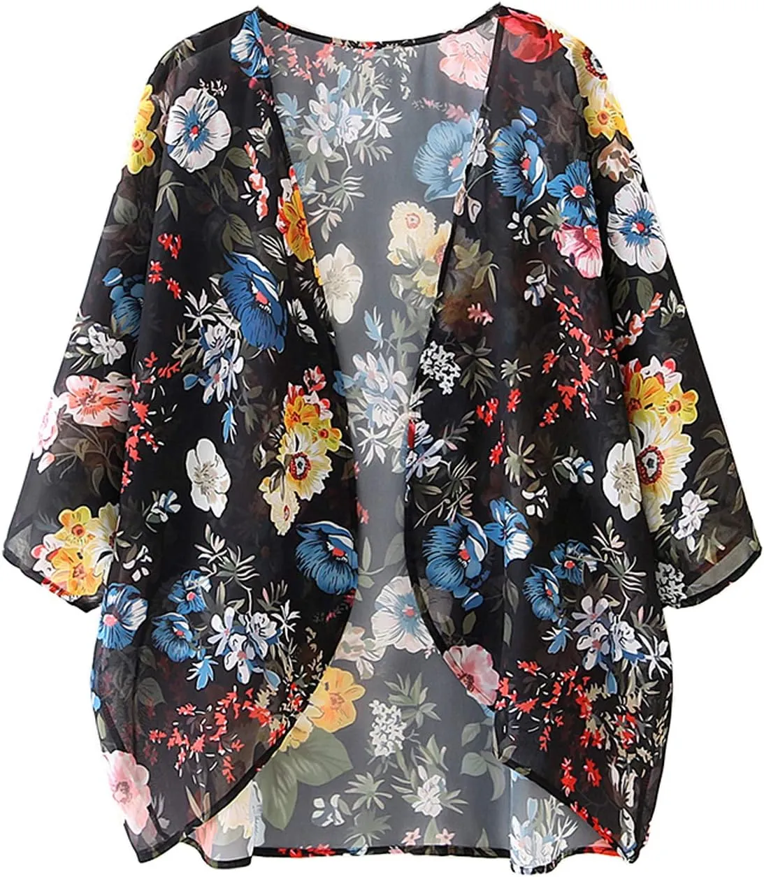 BB&KK Women's Floral Kimono Summer Short Cover Ups Tops
