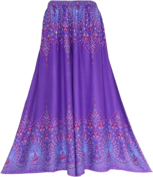 Beautybatik Women Wide Leg Palazzo Pants Plus Size Hippie Bohemian Flora Printed 1X 2X 3X