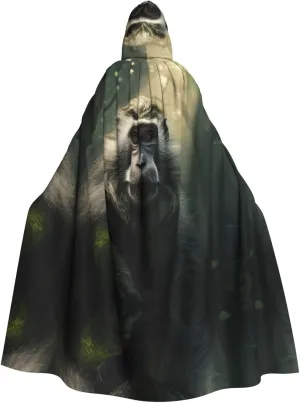 big monkey Picture aldult Cosplay Poncho Hooded Cloak for men and women Halloween Party