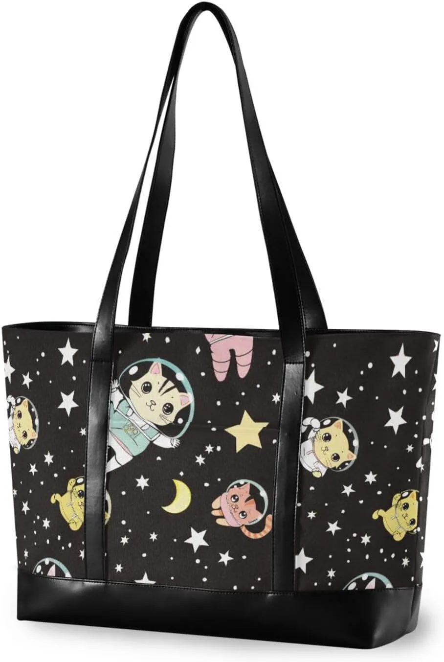 Black Space Distinctive trendy laptop handbag with zipper tote bag with zipper for travel with cartera para laptop de mujer