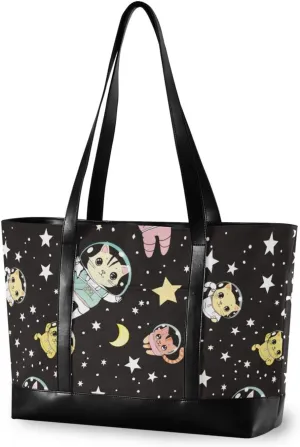 Black Space Distinctive trendy laptop handbag with zipper tote bag with zipper for travel with cartera para laptop de mujer