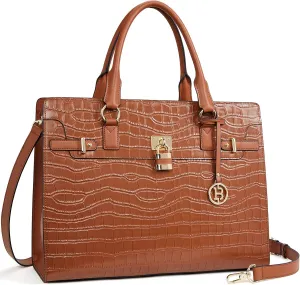BOSTANTEN Briefcase for Women 15.6 inch Leather Laptop Bag Vintage Slim Lawyer Business Bag Stylish Work Purse