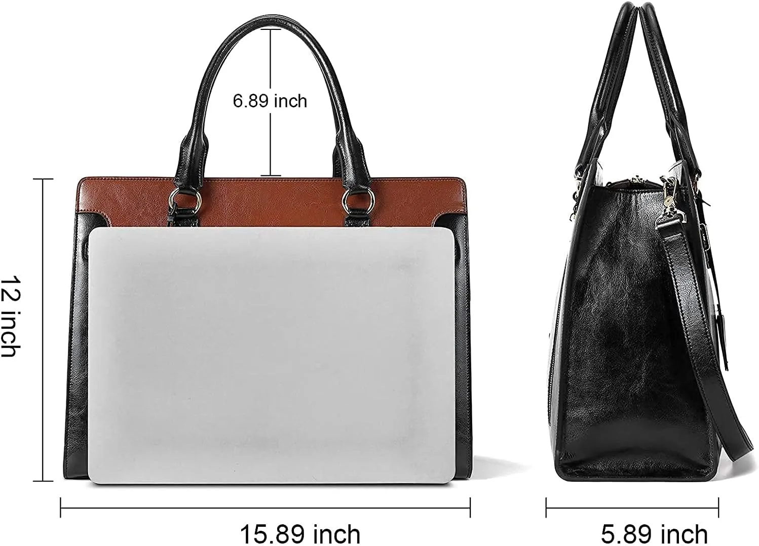 BOSTANTEN Briefcase for Women 15.6 inch Leather Laptop Bag Vintage Slim Lawyer Business Bag Stylish Work Purse