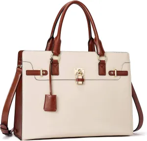 BOSTANTEN Briefcase for Women 15.6 inch Leather Laptop Bag Vintage Slim Lawyer Business Bag Stylish Work Purse