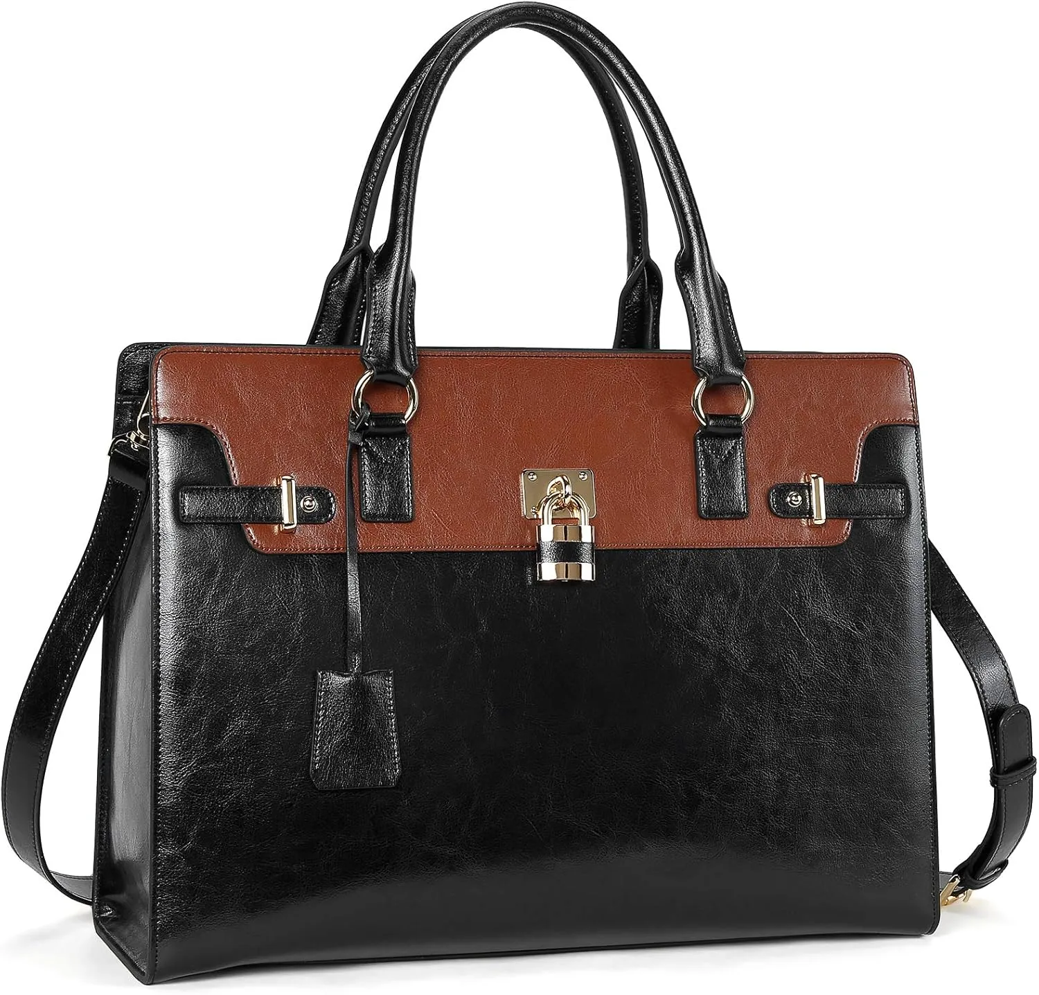 BOSTANTEN Briefcase for Women 15.6 inch Leather Laptop Bag Vintage Slim Lawyer Business Bag Stylish Work Purse