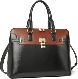 BOSTANTEN Briefcase for Women Leather 15.6 inch Laptop Shoulder Bag Office Work Crossbody Handbag