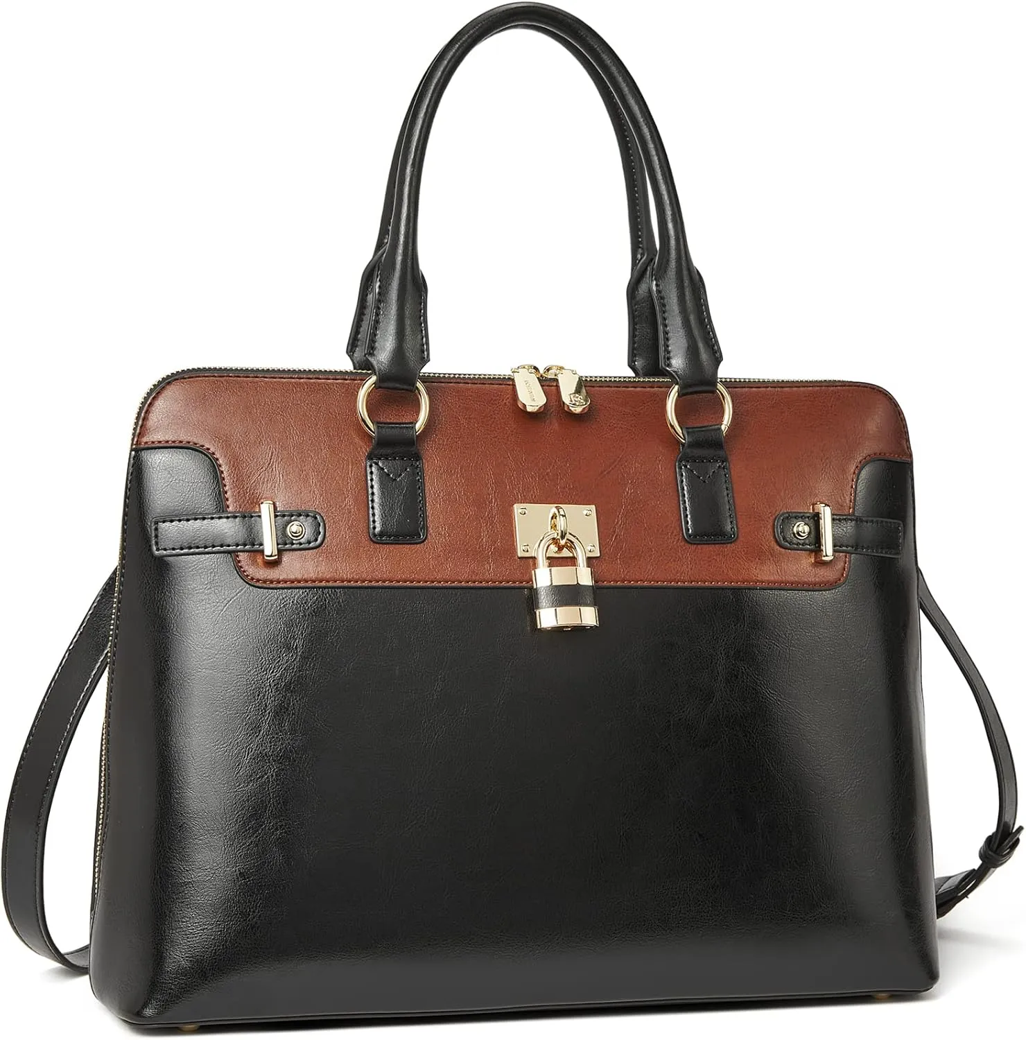 BOSTANTEN Briefcase for Women Leather 15.6 inch Laptop Shoulder Bag Office Work Crossbody Handbag