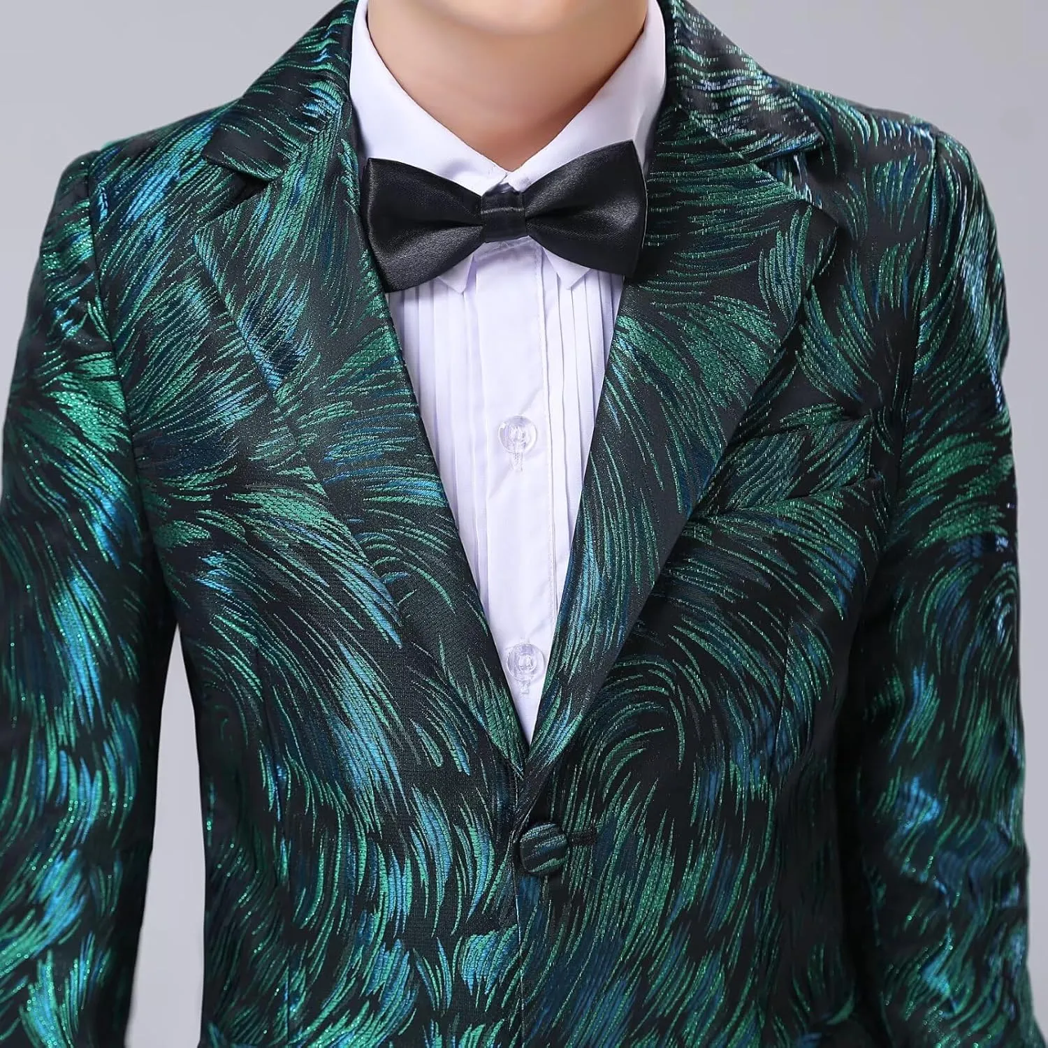Boys Blazer Coat Slim Fit Jacket Formal Embroidery Suit Blazer for Kids Sport Coat Ring Bearer Outfit